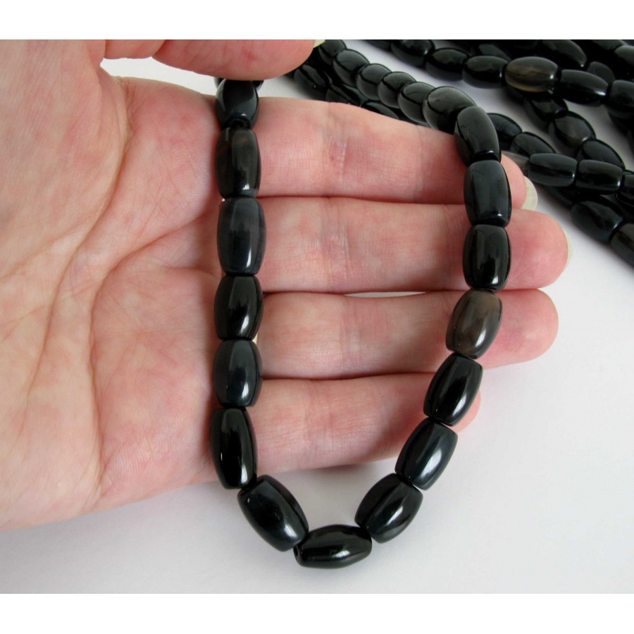 Black Aqeeq / Agate 33 8mm Beads Tasbeeh / Zikr Tasbih TS-29-4